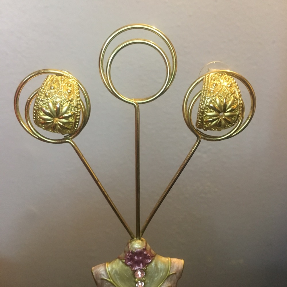Gold-tone Floral Earrings